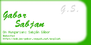 gabor sabjan business card
